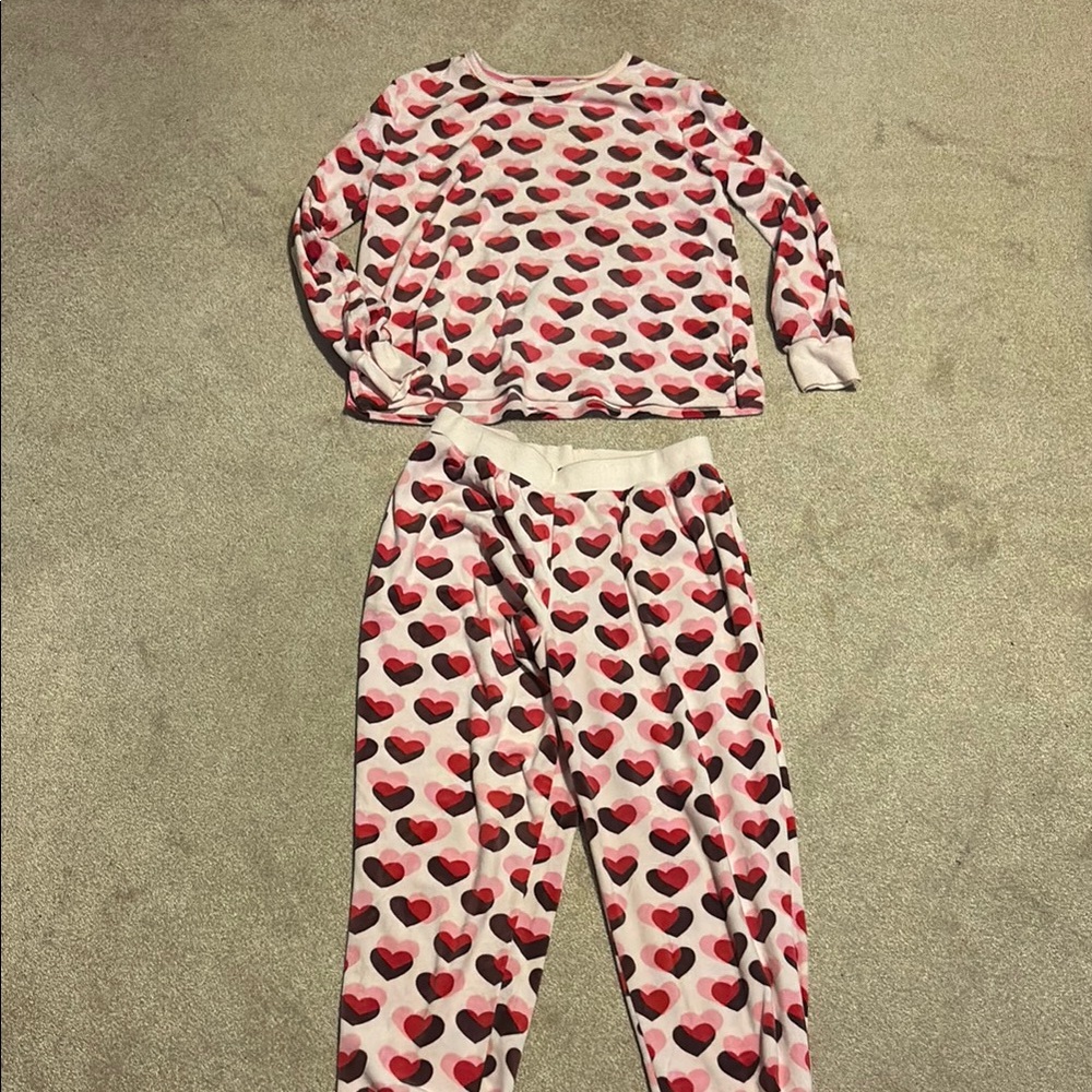 Kate Spade Pink and Red Heart Pajama Set